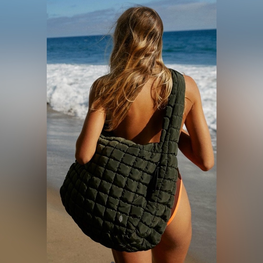 Free People Movement ~ Quilted Carryall Bag ~ Army Green ~ * NWT - Picture 6 of 9